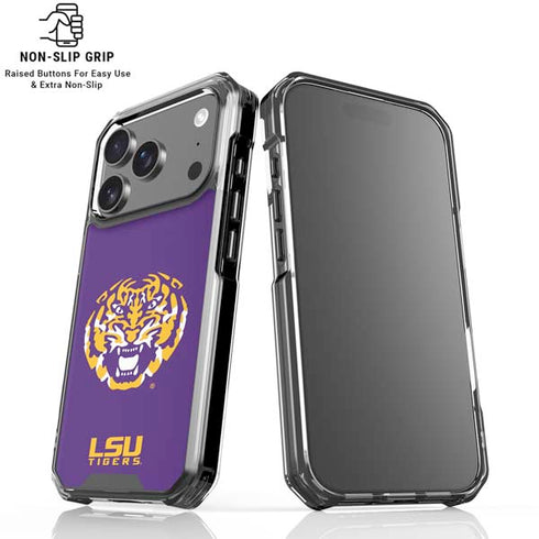 LSU Purple Tiger Mascot iPhone 17 Pro Clear Case