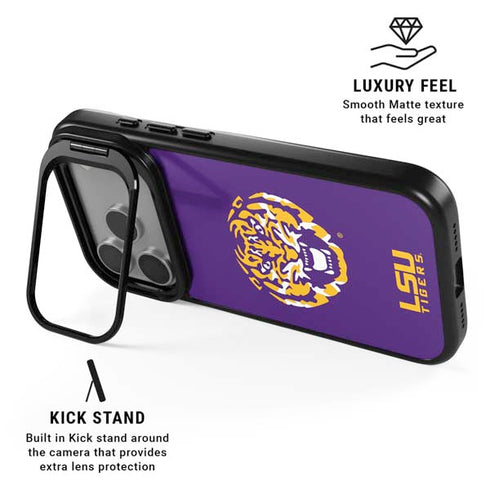LSU Purple Tiger Mascot iPhone 17 Pro Kickstand Case