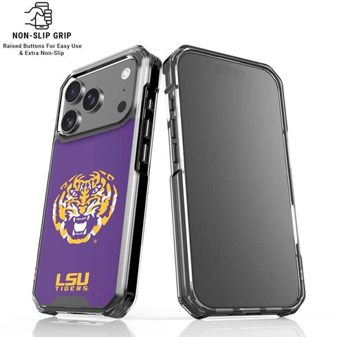 LSU Purple Tiger Mascot iPhone 17 Pro Max Clear Case