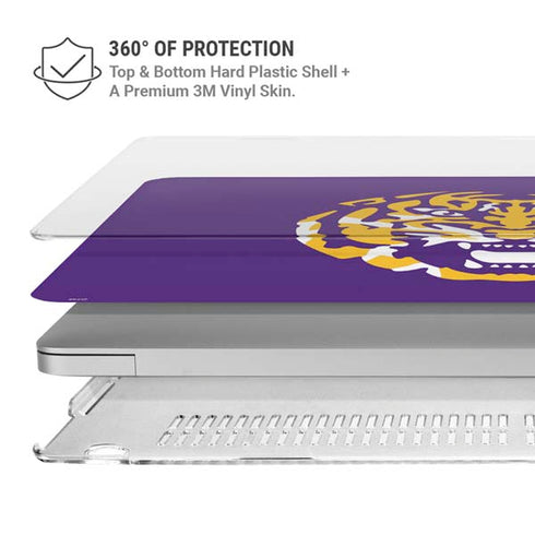 Louisiana State University - LSU Purple Tiger Mascot MacBook Pro 15in (2016-19) Case plus Skin
