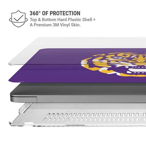 LSU Purple Tiger Mascot MacBook Pro 16in (2021-25) Case plus Skin
