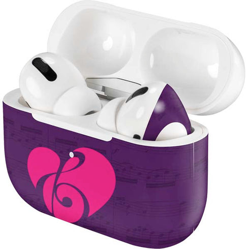 Purple Musical Notes AirPods Skins