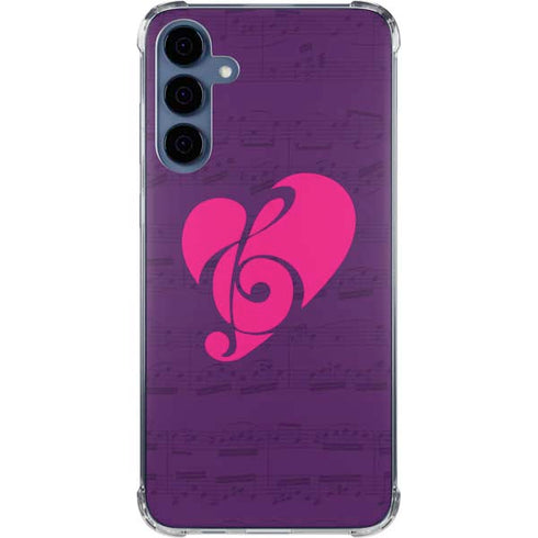 Purple Musical Notes Galaxy A55 5G Clear Case