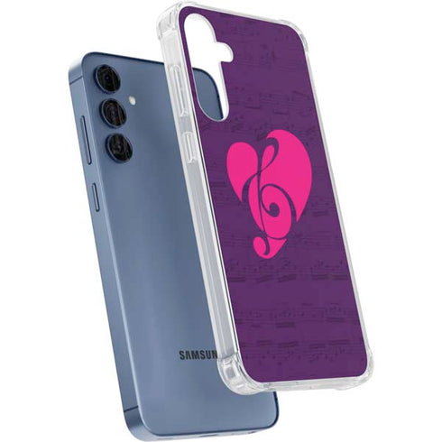 Purple Musical Notes Galaxy A55 5G Clear Case
