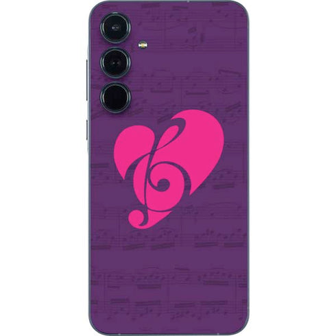 Purple Musical Notes Galaxy A55 5G Skin