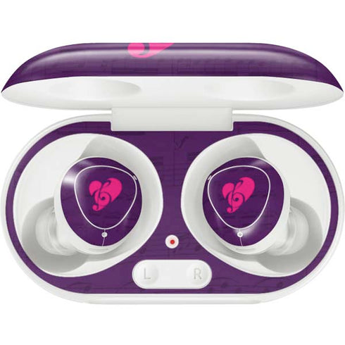 Purple Musical Notes Galaxy Buds Plus Skin