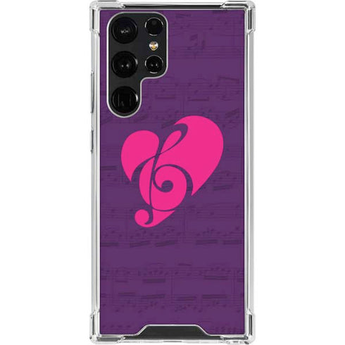 Purple Musical Notes Galaxy S23 Ultra Clear Case
