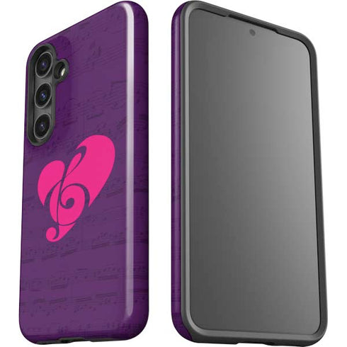 Purple Musical Notes Galaxy S25 Impact Case