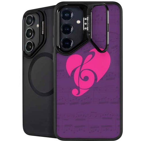 Purple Musical Notes Galaxy S25 Kickstand Case