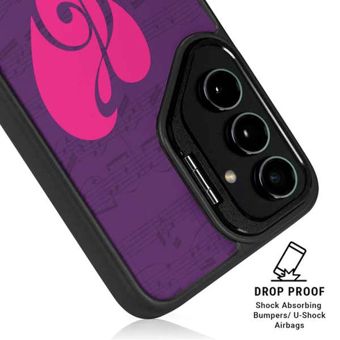 Purple Musical Notes Galaxy S25 Kickstand Case