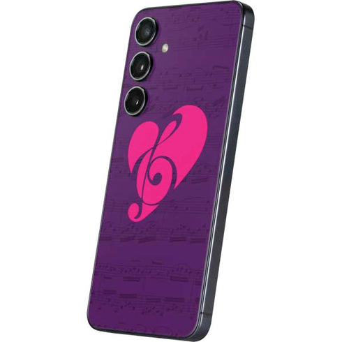 Purple Musical Notes Galaxy S24 Plus Skin