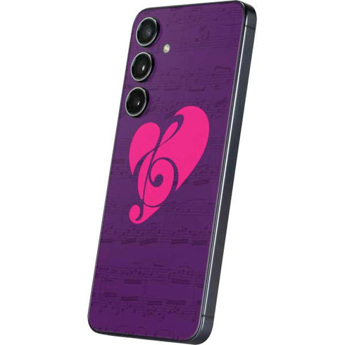 Purple Musical Notes Galaxy S24 Skin