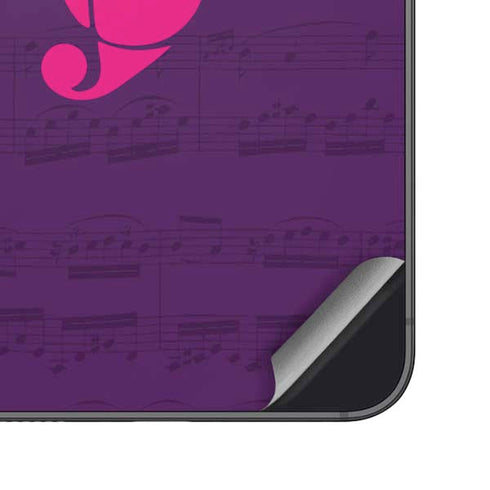 Purple Musical Notes Galaxy S24 Skin