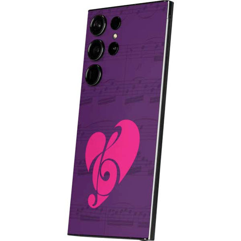 Purple Musical Notes Galaxy S24 Ultra Skin