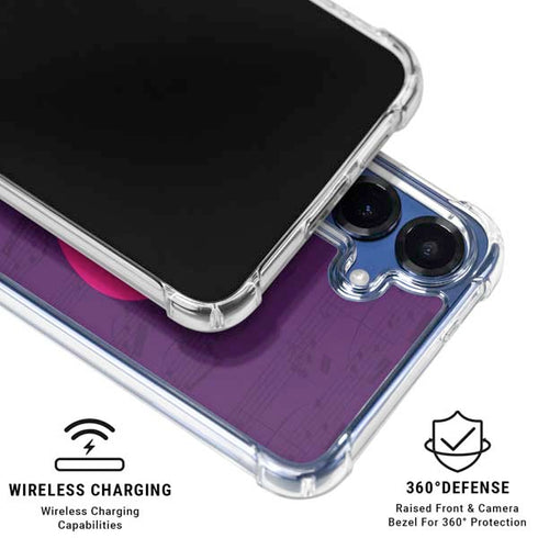 Purple Musical Notes Galaxy S25 Clear Case