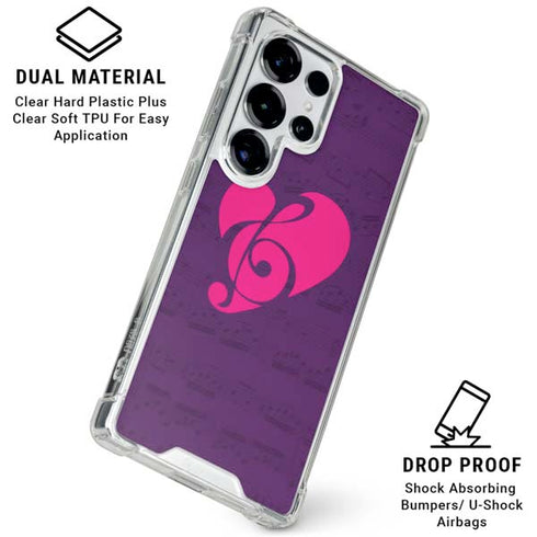Purple Musical Notes Galaxy S25 Ultra Clear Case