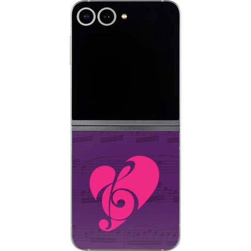 Purple Musical Notes Galaxy Z Flip6 Skin