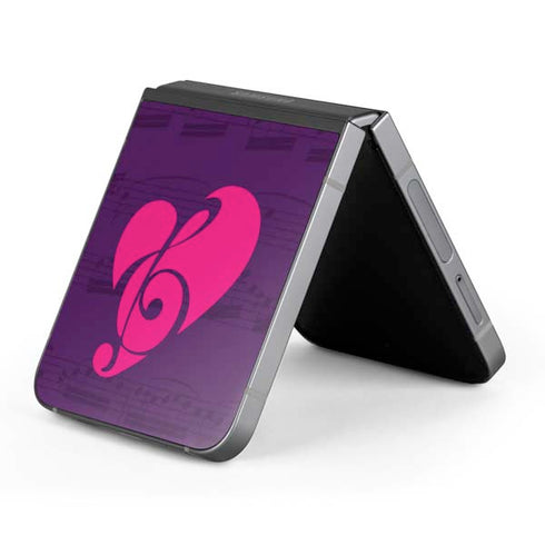 Purple Musical Notes Galaxy Z Flip6 Skin