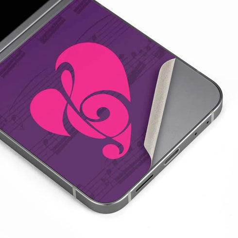Purple Musical Notes Galaxy Z Flip6 Skin
