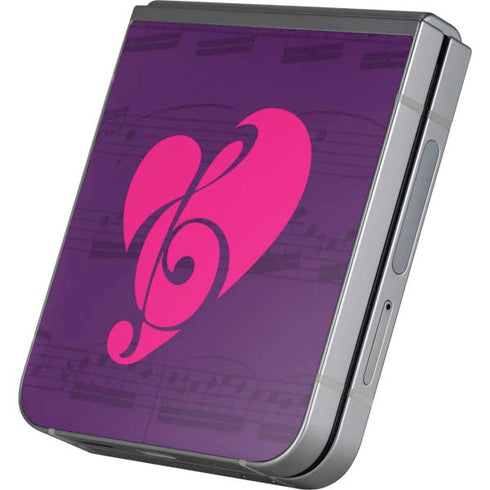 Purple Musical Notes Galaxy Z Flip6 Skin