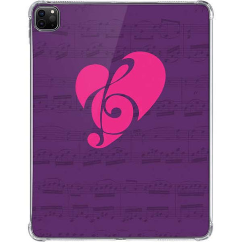 Purple Musical Notes iPad Pro 11in (2024) Clear Case
