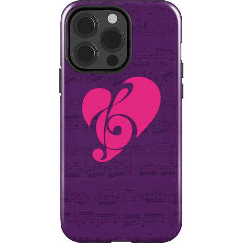 Purple Musical Notes iPhone 15 Pro Impact Case