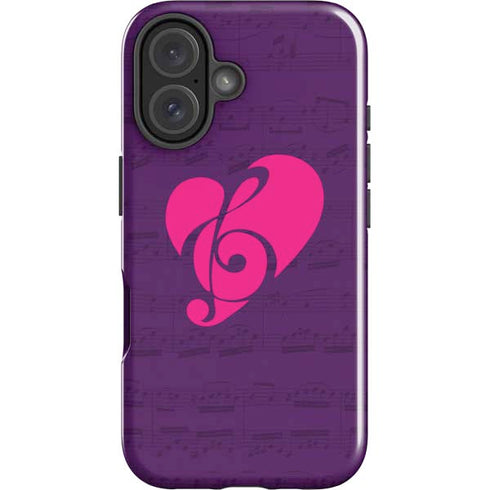 Purple Musical Notes iPhone 16 Impact Case