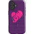 Purple Musical Notes iPhone 16 Magsafe Impact Case