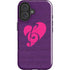 Purple Musical Notes iPhone 16 Plus Impact Case