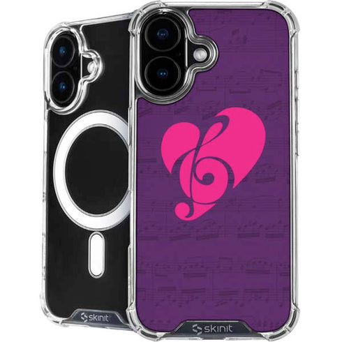 Purple Musical Notes iPhone 16 Plus MagSafe Case