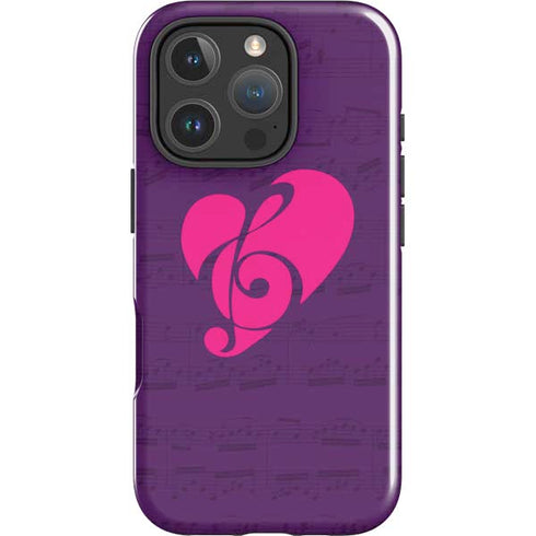 Purple Musical Notes iPhone 16 Pro Impact Case