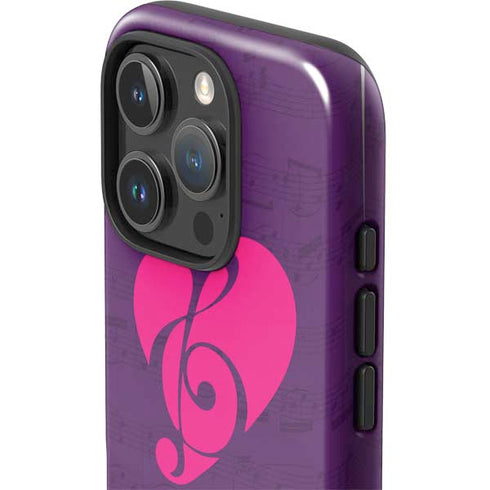 Purple Musical Notes iPhone 16 Pro Impact Case