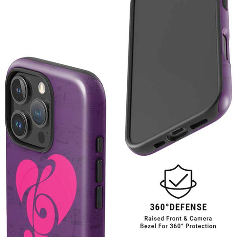 Purple Musical Notes iPhone 16 Pro Magsafe Impact Case