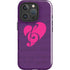 Purple Musical Notes iPhone 16 Pro Max Impact Case