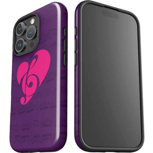 Purple Musical Notes iPhone 16 Pro Max Impact Case