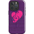 Purple Musical Notes iPhone 16 Pro Max Magsafe Impact Case