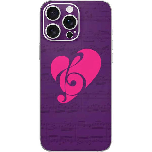 Purple Musical Notes iPhone 16 Pro Max Skin