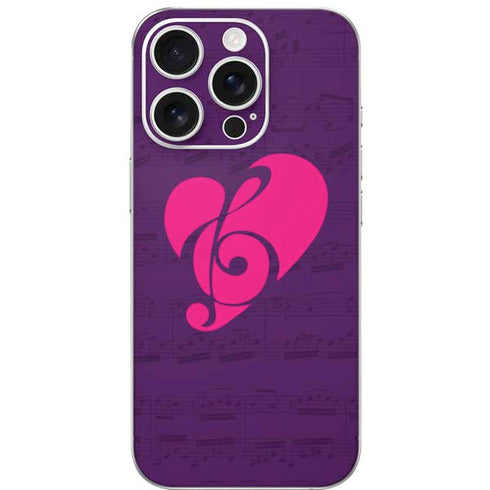 Purple Musical Notes iPhone 16 Pro Skin