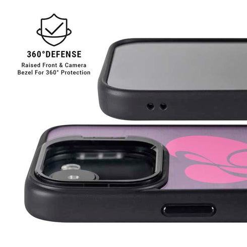 Purple Musical Notes iPhone 16e Kickstand Case