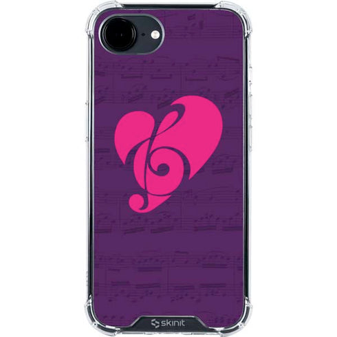 Purple Musical Notes iPhone 16e Clear Case
