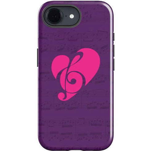Purple Musical Notes iPhone 16e Impact Case