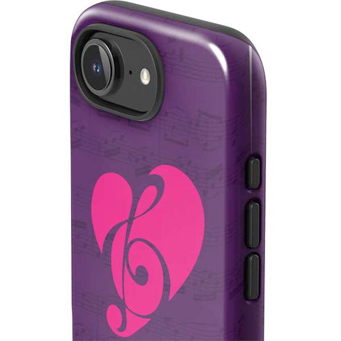 Purple Musical Notes iPhone 16e Impact Case