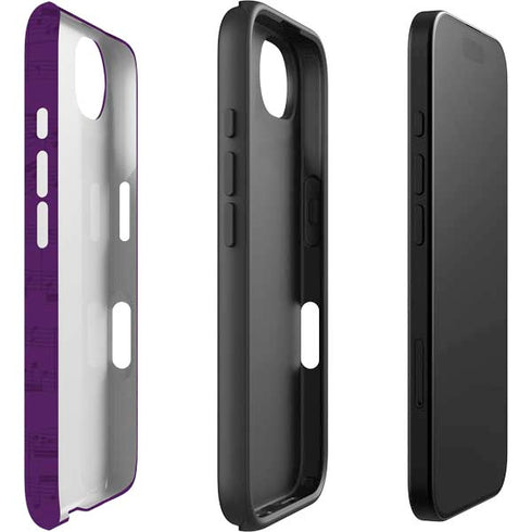 Purple Musical Notes iPhone 16e Impact Case