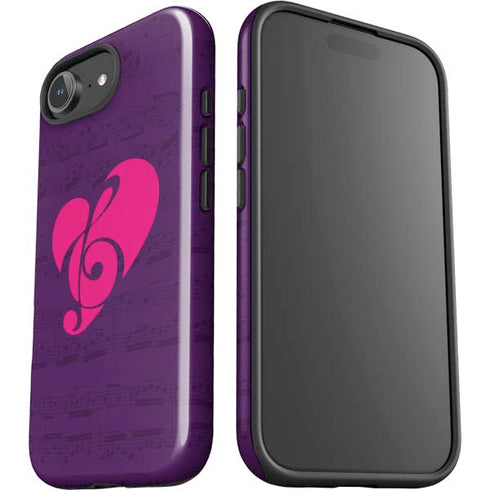 Purple Musical Notes iPhone 16e Impact Case