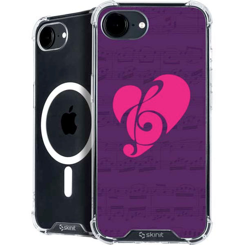 Purple Musical Notes iPhone 16e MagSafe Case