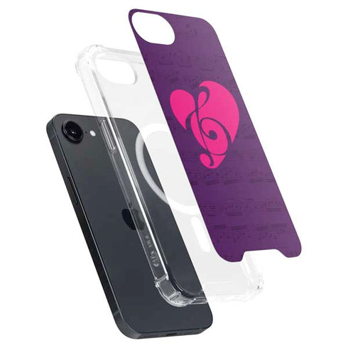 Purple Musical Notes iPhone 16e MagSafe Case