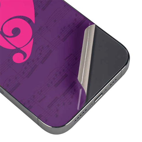 Purple Musical Notes iPhone 16e Skin