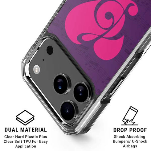 Purple Musical Notes iPhone 18 Pro Clear Case