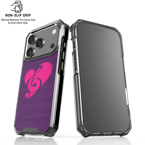 Purple Musical Notes iPhone 18 Pro Clear Case