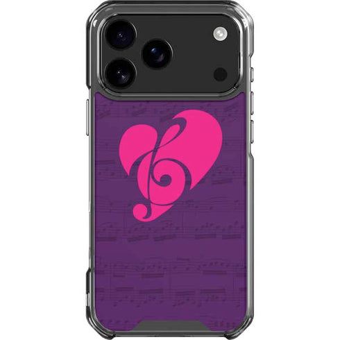 Purple Musical Notes iPhone 18 Pro Max Clear Case